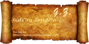 Győry Zoltán névjegykártya